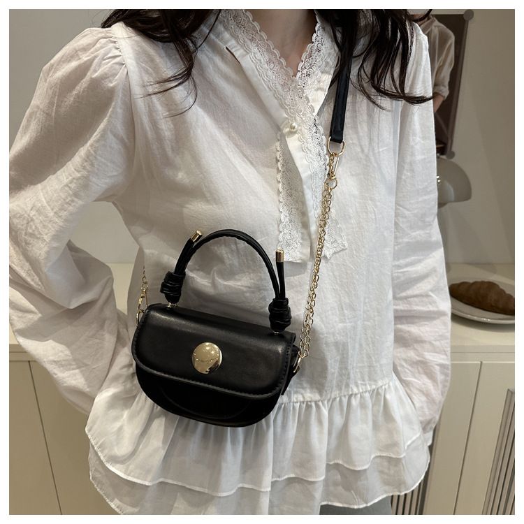 Trendy Fashionable Textured Mini Elegant Lock Small 2025 Summer New Stylish Saddle Bag For Women_voghion.com
