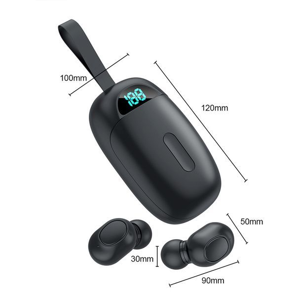 JS25 TWS New Style Wireless Headset Binaural Mini Sports Intelligent LED Digital Display 5.0 Bluetooth HiFi Sound Quality_voghion.com