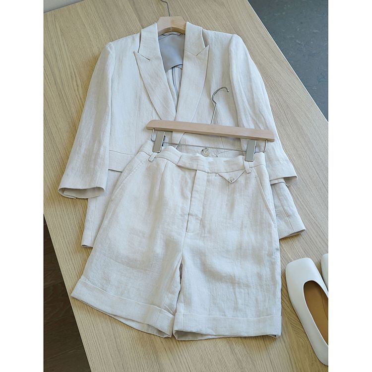 Îmbrăcăminte pentru femei Manopera bună și stil, sacou slim fit, costum pantaloni scurți pentru femei_voghion.com