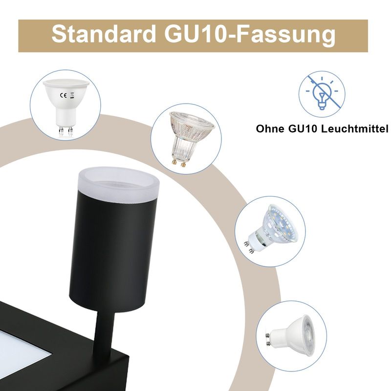Glitzerlife LED Deckenlampe 2 Flammig Deckenspot GU10 - Schlafzimmerlampe 3000k Weiß Küchenlampe 20W Deckenstrahler Schwenkbar Für Wohnzimmer Küche Schlafzimmer_voghion.com