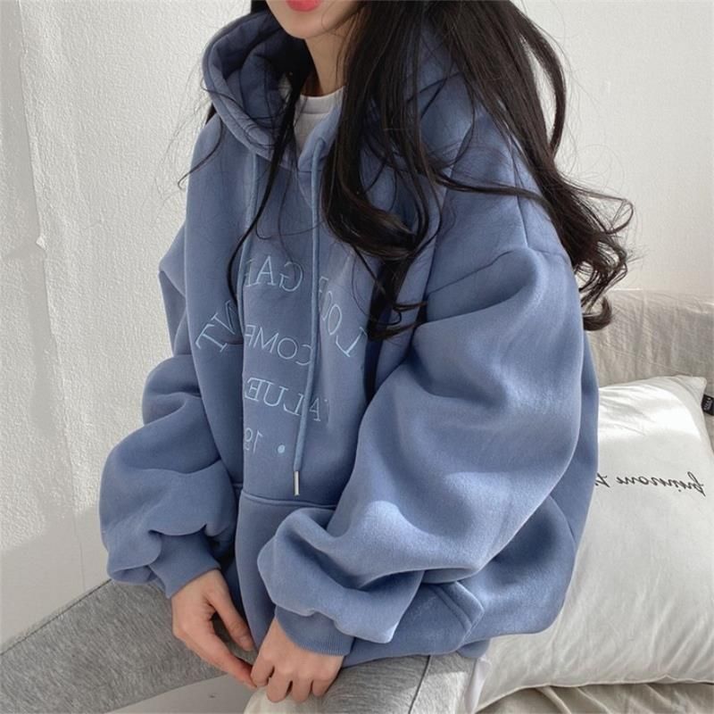 100% velvet thickened high-end fashionable hooded sweatshirt women's warmth, plus size autumn and winter, outerwear for_voghion.com