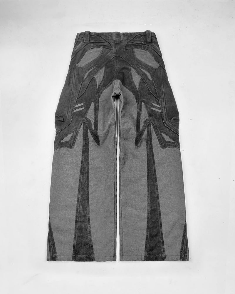 "Y2K Streetwear Patchwork Jeans für Herren – Hohe Taille, Loose Fit, Distressed Denim (S-XXL)"_voghion.com