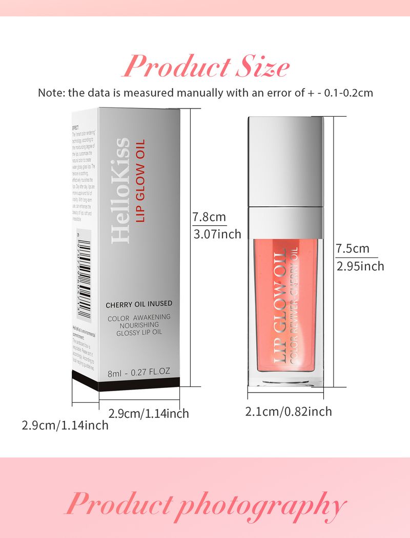 HelloKiss Hydraterende en verhelderende transparante kleur, Water Glazed Glass Glaze Lip Oil, lipolie_voghion.com