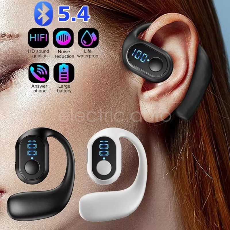 Bluetooth 5.4 Wireless Earbuds With Display Waterproof Ear Hook TWS Earphone US_voghion.com