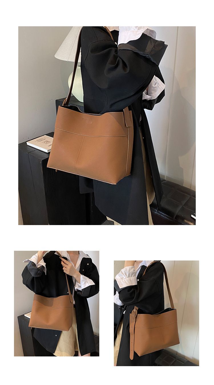 Bolso bandolera de lana de gran capacidad para mujer, nuevo modelo 2024, versátil y versátil para desplazamientos diarios._voghion.com
