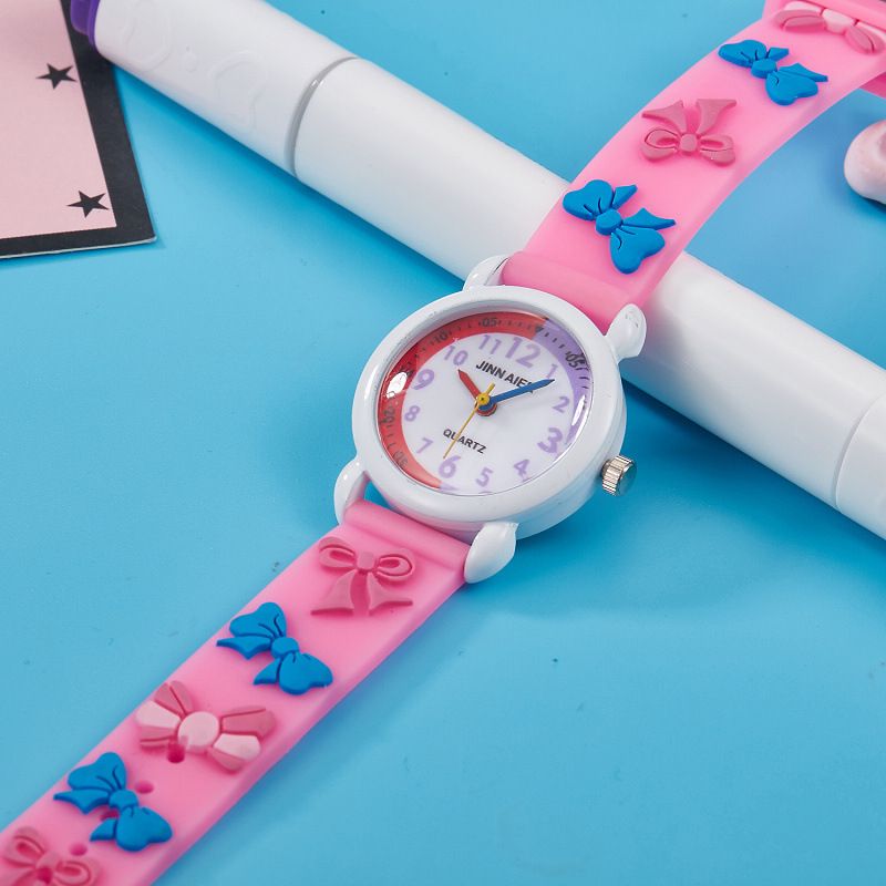 Mother & Kids Primary School Students Waterproof Children's Watch Quartz Cartoon Only Watch Time Recognize Words Children's Silicone Watch_voghion.com