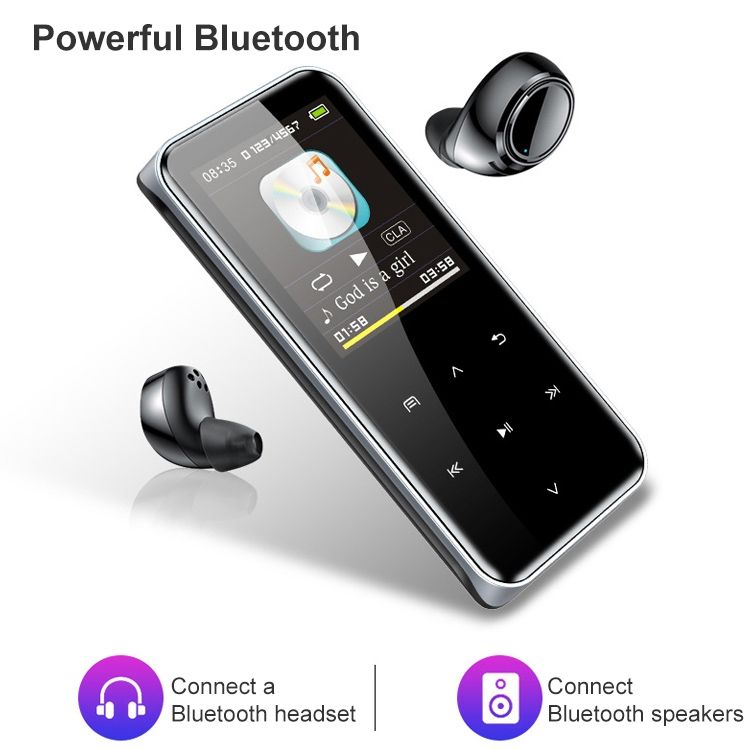M22 Tragbarer Bluetooth-Touchscreen-MP3-Player-Recorder E-Book, Speicherkapazität: 32 GB (schwarz)_voghion.com