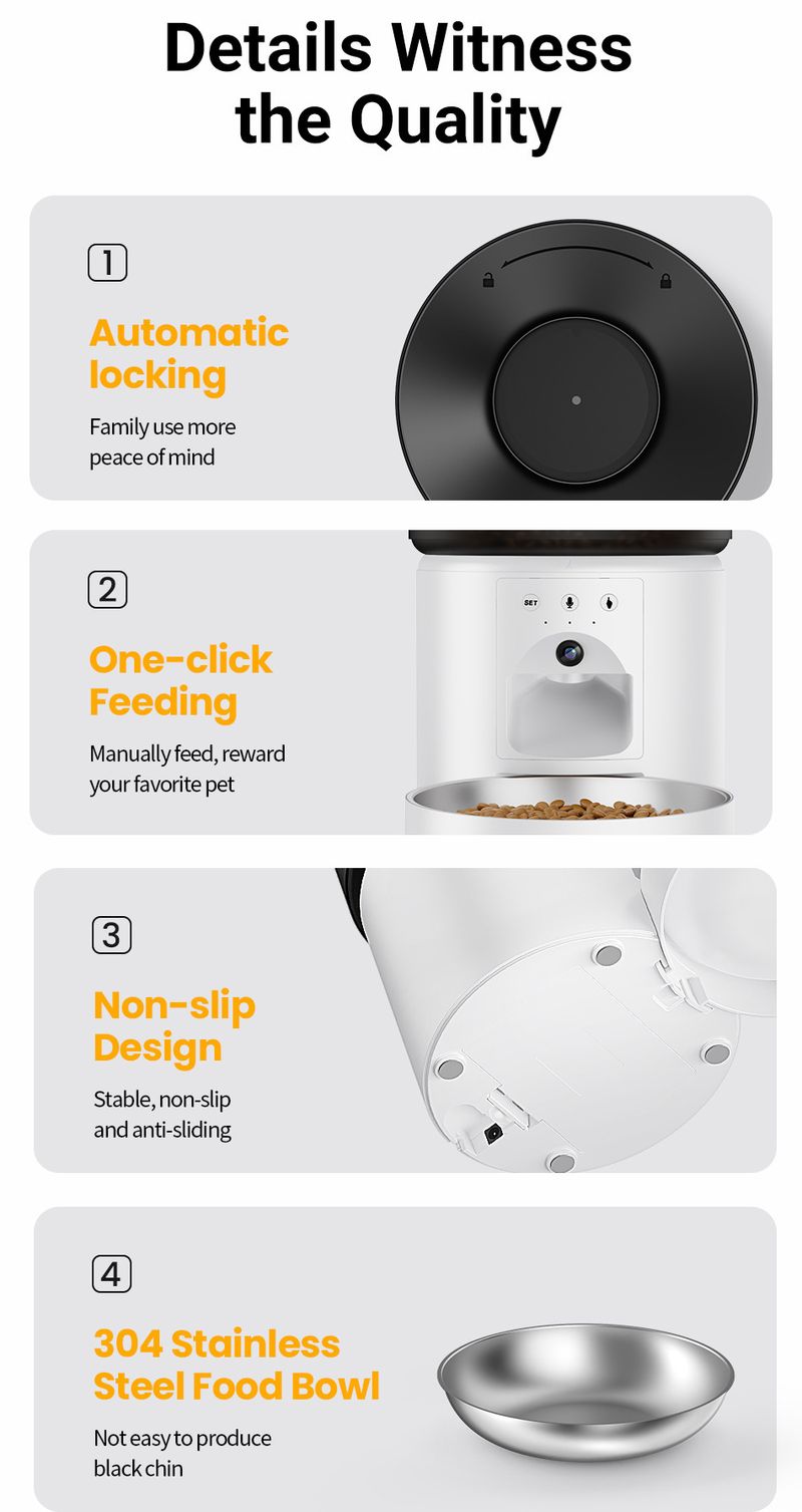 Pet Smart Feeder A90: Automatic Feeding For Cats And Dogs With Timer & Remote Control_voghion.com