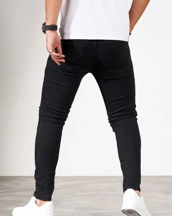 Pantaloni skinny elasticizzati multi-foro in denim da uomo_voghion.com