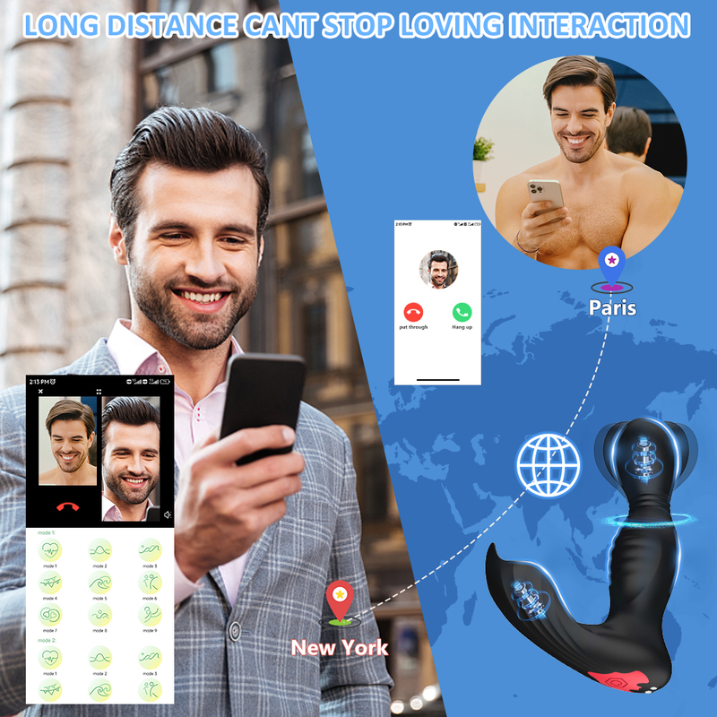 Moški vrtljivi masažer prostate Bluetooth aplikacija analni vibrator za moške gejevski brezžični daljinski stimulator prostate_voghion.com