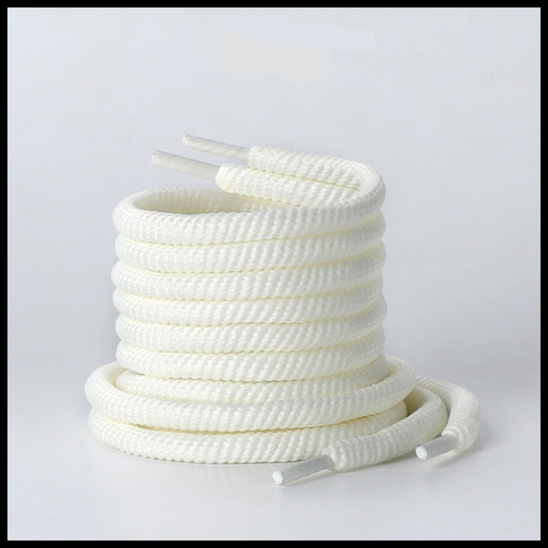 Accessori per scarpe sorriso spesso rotondo twist unisex scarpe di tela beige lacci neri_voghion.com