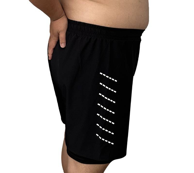 Große, doppellagige Badehose für Herren, locker und prall, übergroße Badehose für Übergewichtige, um Peinlichkeiten vorzubeugen (maximal 200 kg)_voghion.com