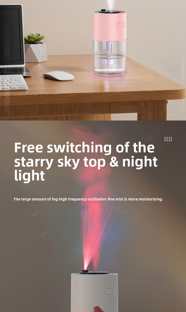 Mini-USB-Luftbefeuchter für Auto und Büro – Ultraschall-Diffusor mit kühlem Nebel, 2-8-Stunden-Timer, 0,5-Liter-Tank und ABS-Gehäuse (Weiß/Pink, Modell CL27)_voghion.com
