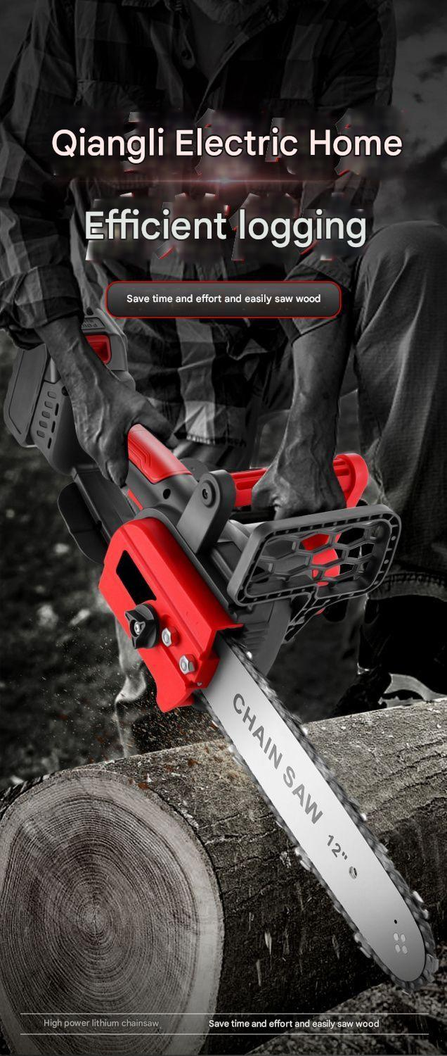 DaVKing Sega a catena elettrica agli ioni di litio da 12 pollici, motosega ricaricabile per la lavorazione del legno, sega per abbattimento, potatura da giardino, sega portatile, artefatto da taglio_voghion.com