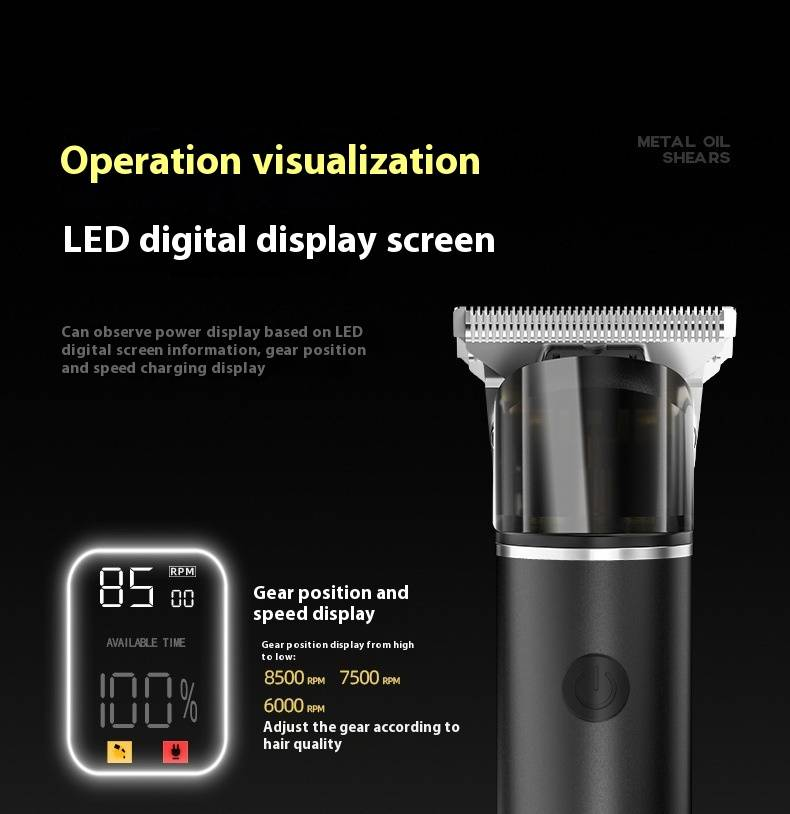 Professioneller Haarschneider – Kabelloser Trimmer aus Titan mit LCD-Display, ultraleisen Motor und Schnellladung Typ C für Männer, Frauen und Haustiere_voghion.com