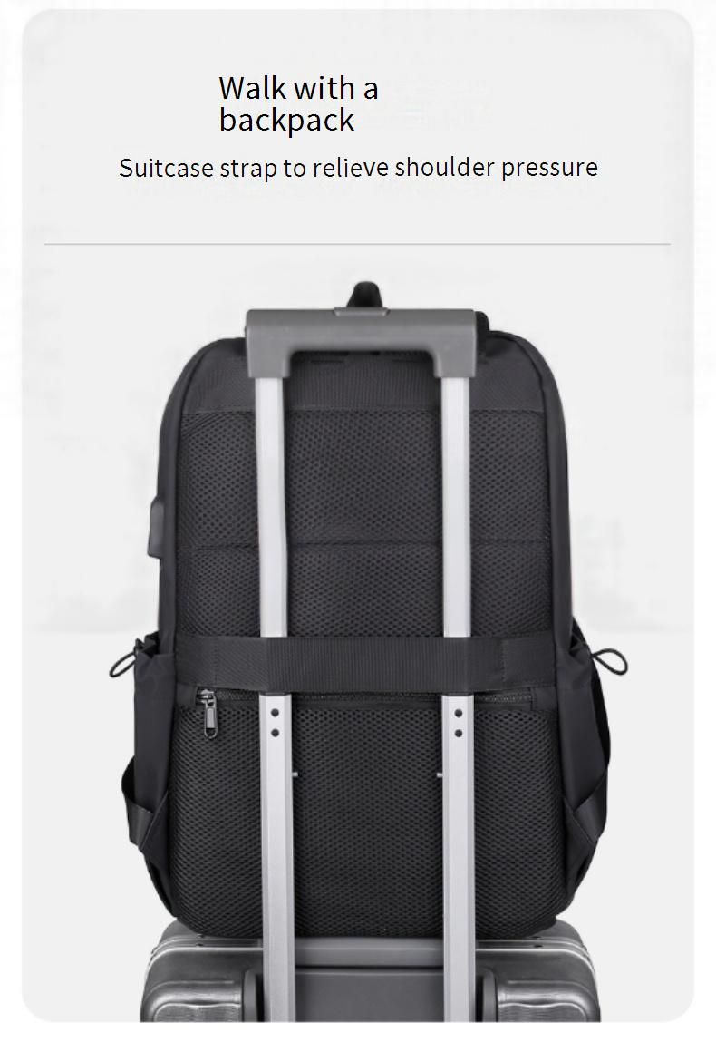 Men's Business Backpack With USB Charging Port, Large Capacity Waterproof Laptop Backpack For Travel & Work, Anti-Theft & Shockproof Commuter Bag_voghion.com