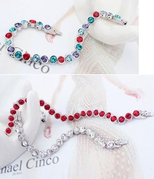 Heiße Verkäufe 18 Karat Platin Überzogene Armbänder Österreichischen Kristall Mode Custome Mädchen/Frauen Schmuck Für Woimen Großhandel_voghion.com