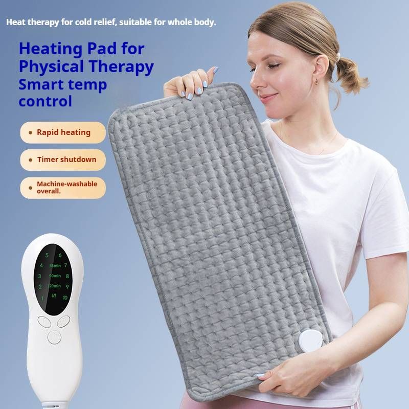 Adjustable Heating Pad For Back & Muscle Pain Relief – 6-Temperature Electric Blanket With 4 Timer Modes (110V, 30×60cm, US/EU/UK/AU Plug Options)_voghion.com