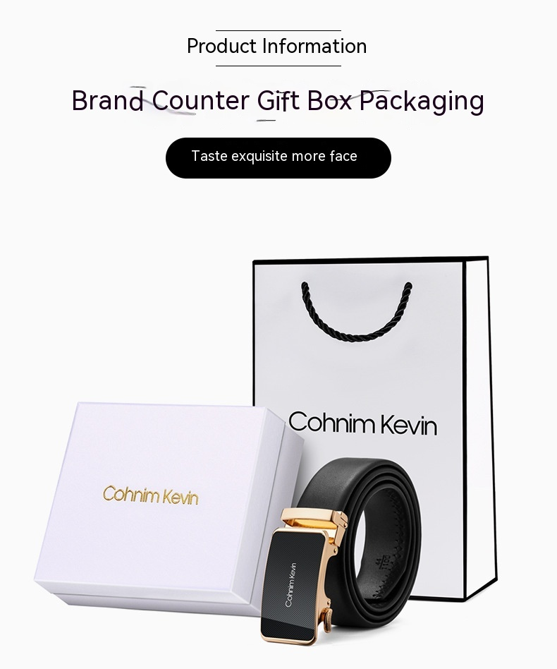 Cohnim Kevin's neuer Echtleder-Herren-Kuhgürtel mit automatischer Schnalle, Hosengürtel, Geschenk, lässig, vielseitig, Geschenk für Freund_voghion.com
