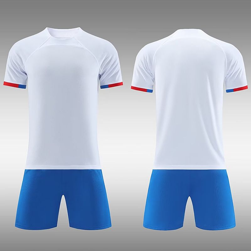 2324 Auswärtstrikot mit nackter Platte, kurzärmelig, weiß, für Erwachsene und Kinder_voghion.com