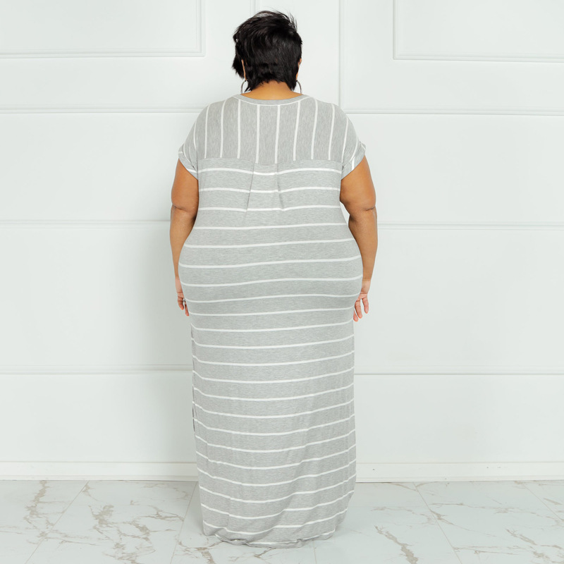 22301 Vestiti più di formato delle nuove donne lunghe spaccate casuali allentate di estate_voghion.com