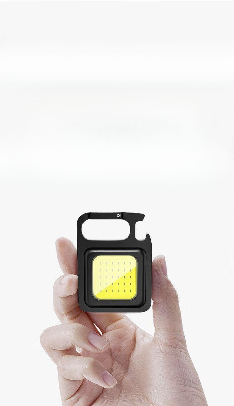 LED-Schlüsselanhänger, multifunktional, wiederaufladbar, für den Außenbereich, magnetische Arbeit, Mini-Taste, starkes Licht, kleine Taschenlampe_voghion.com
