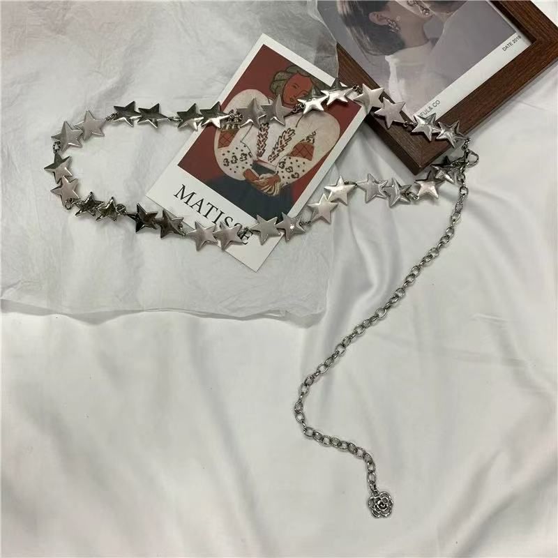 Retro Metal Star Waist Chain - High-End Women's Belt For Jeans & Skirts, Stylish Decorative Accessory_voghion.com