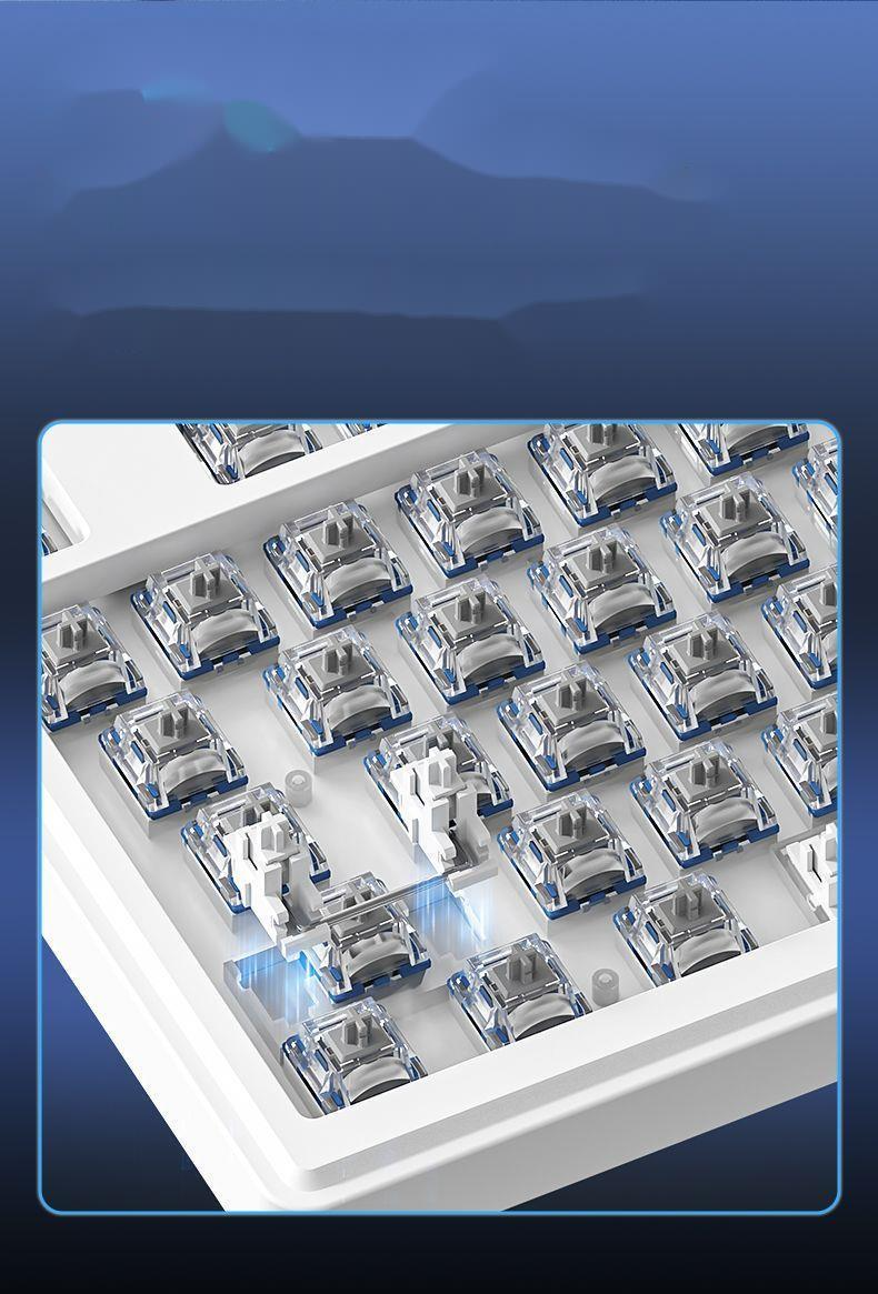 Clavier mécanique sans fil personnalisé, troisième examen blanc, Bluetooth, connexion à chaud, jeu e-sport_voghion.com