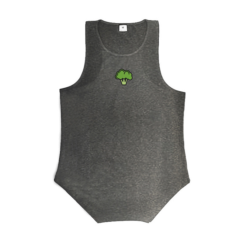 Herrenbekleidung Guochao Broccoli Fitness-Unterhemd Herren Slim Elastic Trainingskleidung Baumwolle Bodybuilding T-Shirt_voghion.com