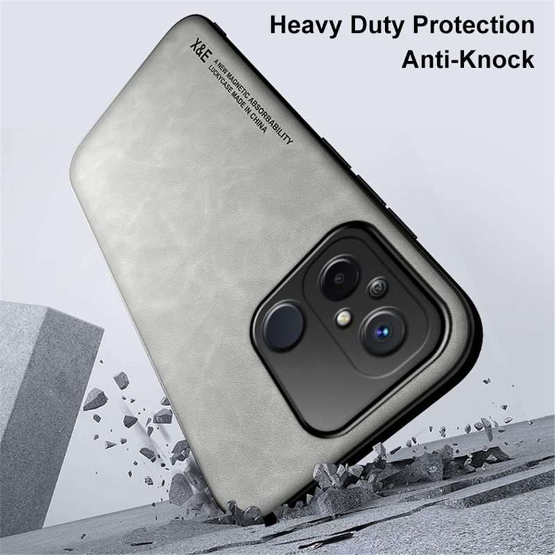 Til Xiaomi Redmi 12C Case Fåreskindslæder Bagcover Redme 12C 12 C C12 4G 6,71" Redmi12C Magnetisk Bilholder Stødsikker Coque_voghion.com