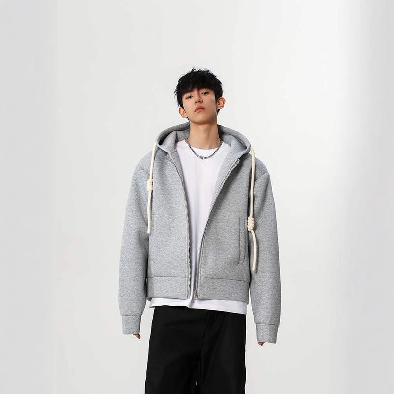 American Style College Cheanfit Cardigan Sweatshirt For Men Spring And Autumn Couple Trendy Brand High-end Cool Jacket_voghion.com