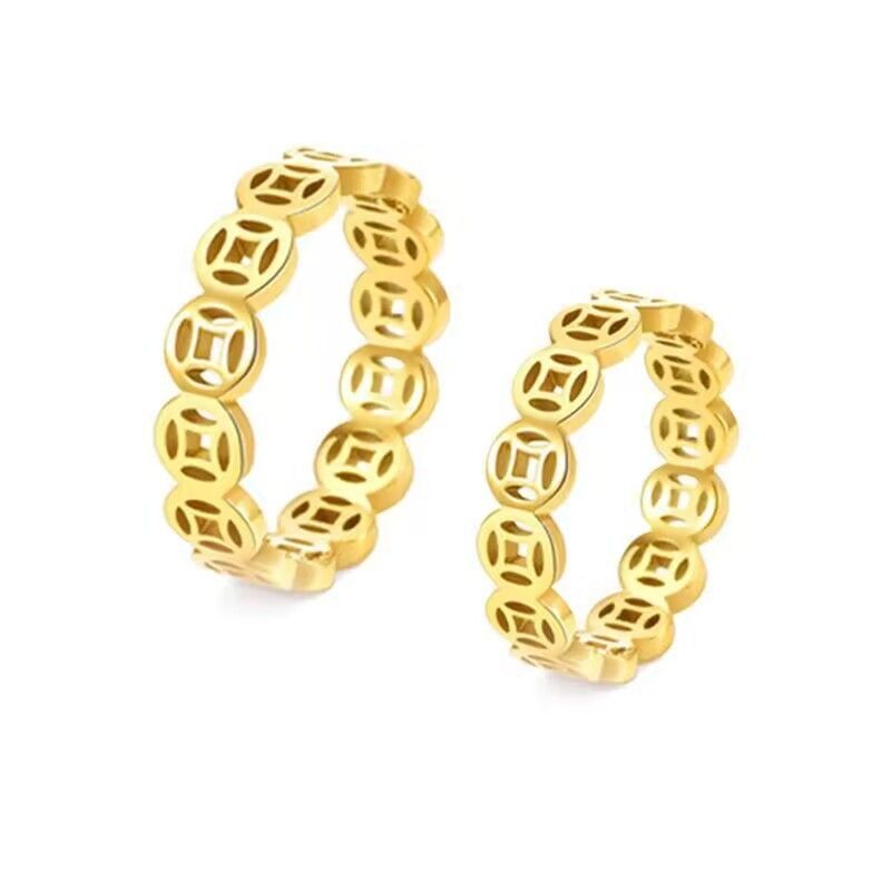 Anello portafortuna - Gioielli in rame all'ingrosso per uomini e donne | Anello portafortuna minimalista in stile Feng Shui cinese | Anello unisex impilabile alla moda_voghion.com
