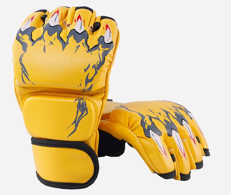 Guanti Bo da uomo con mezze dita per MMA da combattimento libero, allenamento Sanda da donna, combattimento, guanti Bo UFC, sacchi di sabbia_voghion.com