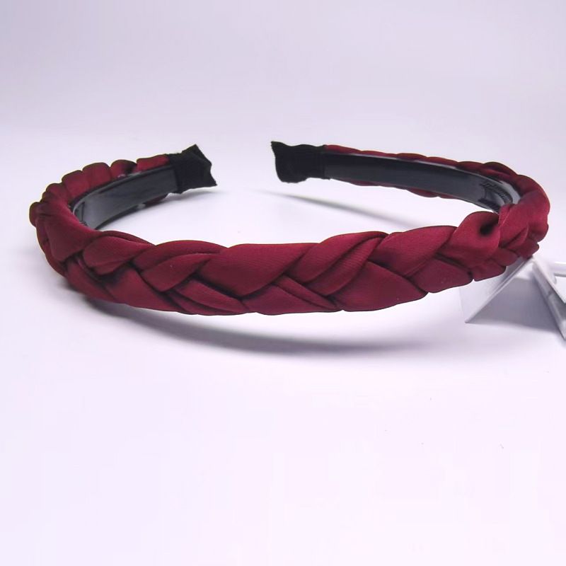 Fascia per capelli intrecciata antiscivolo con dentini, testa di treccia in tessuto versatile e minimalista, fermaglio per capelli a pressione sottile, elegante accessorio per capelli da donna_voghion.com