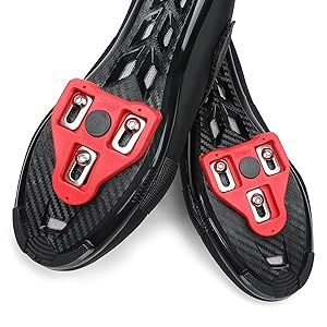Fahrradschuhe im neutralen Stil, kompatibel mit Peloton-Fahrrädern, mit einem Hakenschlaufenriemen und dreieckigen Anti-Rutsch-Stollen,_voghion.com