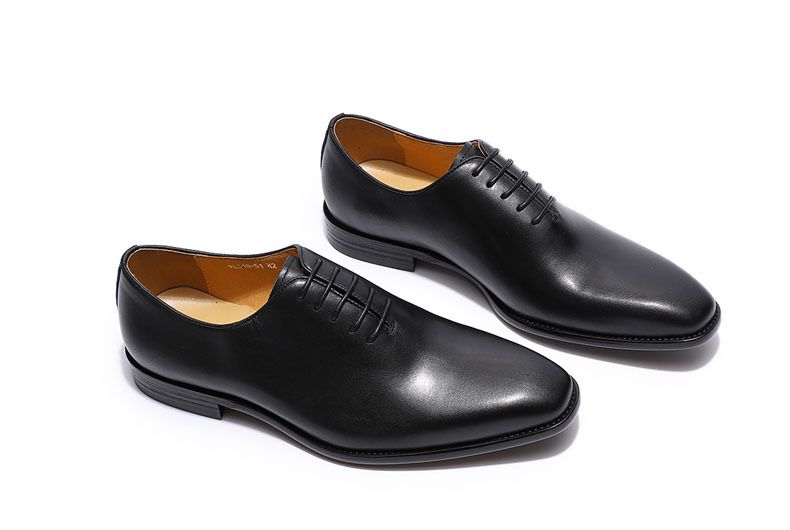 High-End-Lederschuhe für Männer Rindsleder grau braun ein Stück Leder handgefertigte Herrenschuhe Herren Hochzeit Bankett Business formelle Schuhe_voghion.com