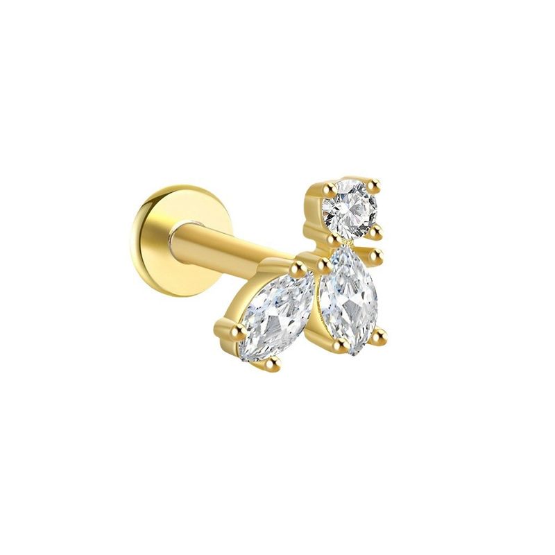 Piercing a testa piatta filettato in acciaio inossidabile 16G con testa di cavallo, stile nuovo, con occhio di cavallo e libellula multidiamante, in vendita calda._voghion.com