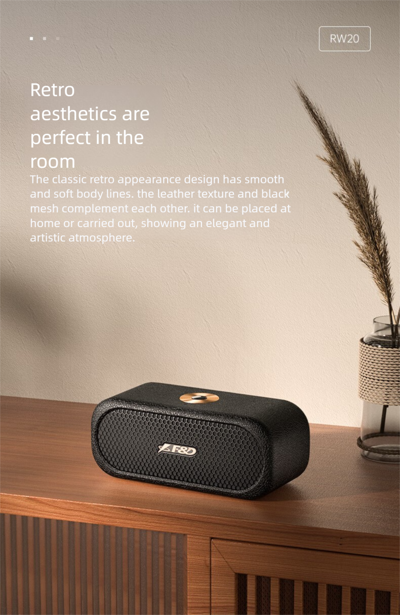 F&D RW20 Bluetooth Outdoor Camping Portable TF Card Slot Car Computer Payment Heavy Bass High-Quality Small Speaker_voghion.com