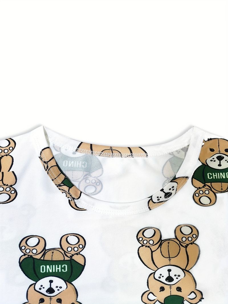 Ropa de casa para niños, pijamas de verano de manga corta, ropa fina con aire acondicionado y estampado de panda, para niños y niñas, 2025_voghion.com