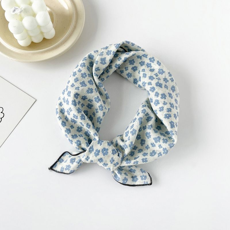 Pañuelos cuadrados pequeños de algodón para mujer, nuevos estilos de verano, pañuelos para la cabeza versátiles de moda, algodón con estampado digital y_voghion.com