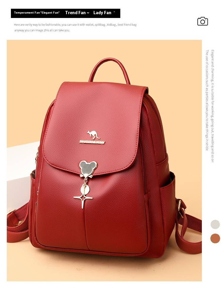 Bolsa canguru 2024 nova moda casual versátil simples e moderna mochila de cor sólida_voghion.com
