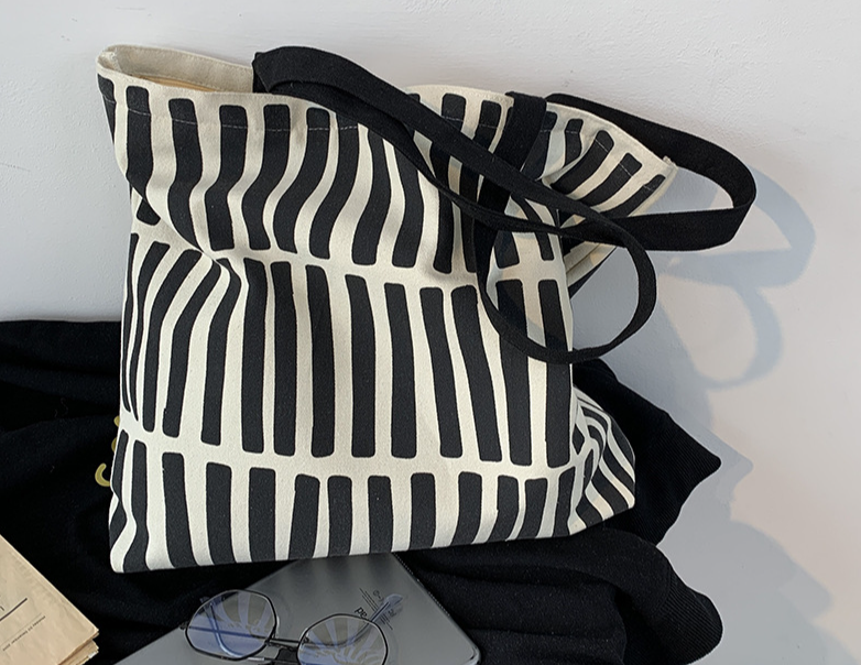 Bolsa feminina de lona, moda coreana, tecido de algodão, ecológica, reutilizável, para compras, grande, bolsa de ombro para mulheres, estudante_voghion.com