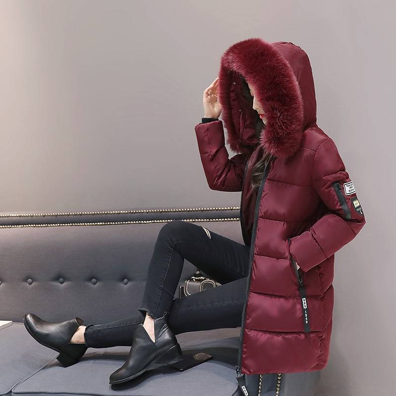 Women's Clothing fashion mid length cotton coat women large size slim hooded jacket women cotton coat_voghion.com