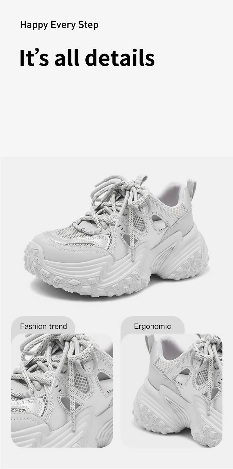 cameido Women's Trendy Thick - Soled Casual Sports Shoes With Mesh - Surfaced Breathable And Hollow - Out Design, Inspired By Dad Shoes_voghion.com