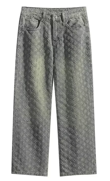 Nieuw Amerikaans denim pak voor heren, veelzijdige lente- en herfstjas, jacquard casual trend, reversoverhemd, wijde broek_voghion.com