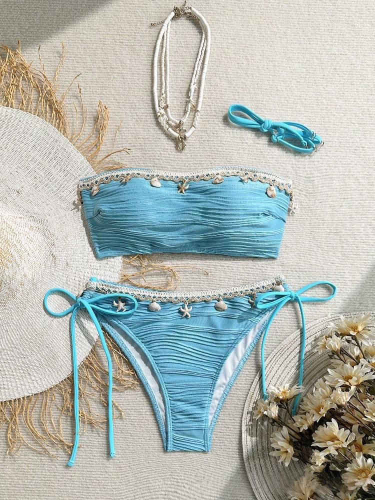 Damenbekleidung Neue Sexy Einfarbig Tube Top Shell Damen Strandurlaub Badeanzug Bikini_voghion.com