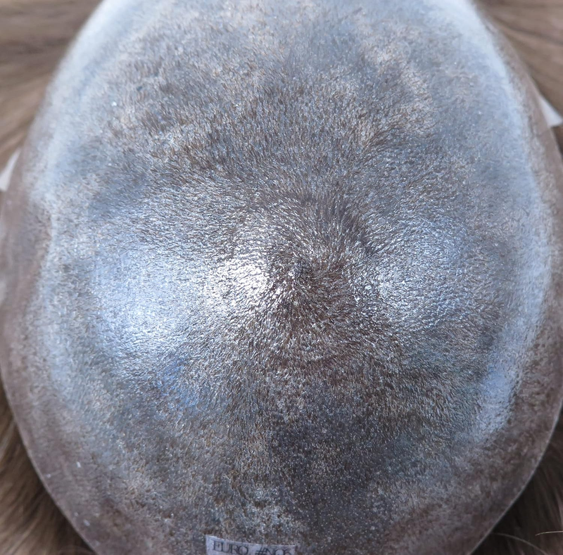 Euro Injection Toupee For Men 100% European Virgin Human Hair Pieces Injection Thin Skin Hair Replacement System Men Wigs Medium Light Brown Color #5_voghion.com