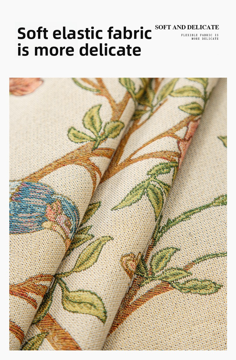 Cotton-Polyester Tablecloth – American Jacquard Waterproof & Anti-Slip, Vintage Floral Design, Decorative Dining & Coffee Table Cover_voghion.com