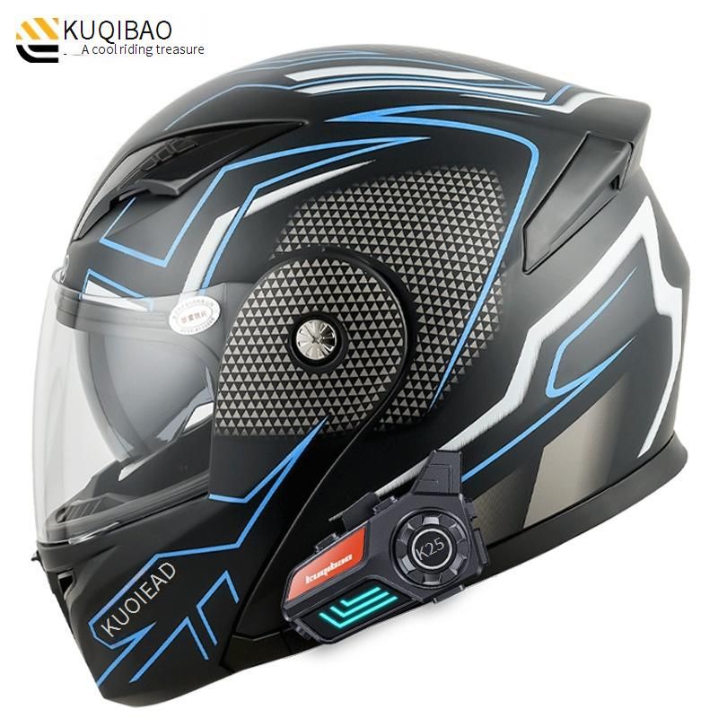 Casque moto modulaire double visière avec Bluetooth K25 et batterie longue durée - Coque ABS, certifié 3C, protection intégrale_voghion.com