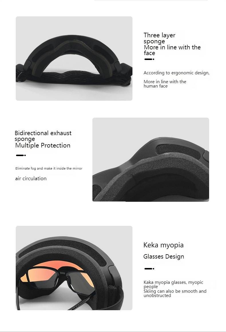 Lunettes de ski magnétiques pour adultes, antibuée, protection UV, verres interchangeables, polarisées et coupe-vent pour le ski et le snowboard._voghion.com